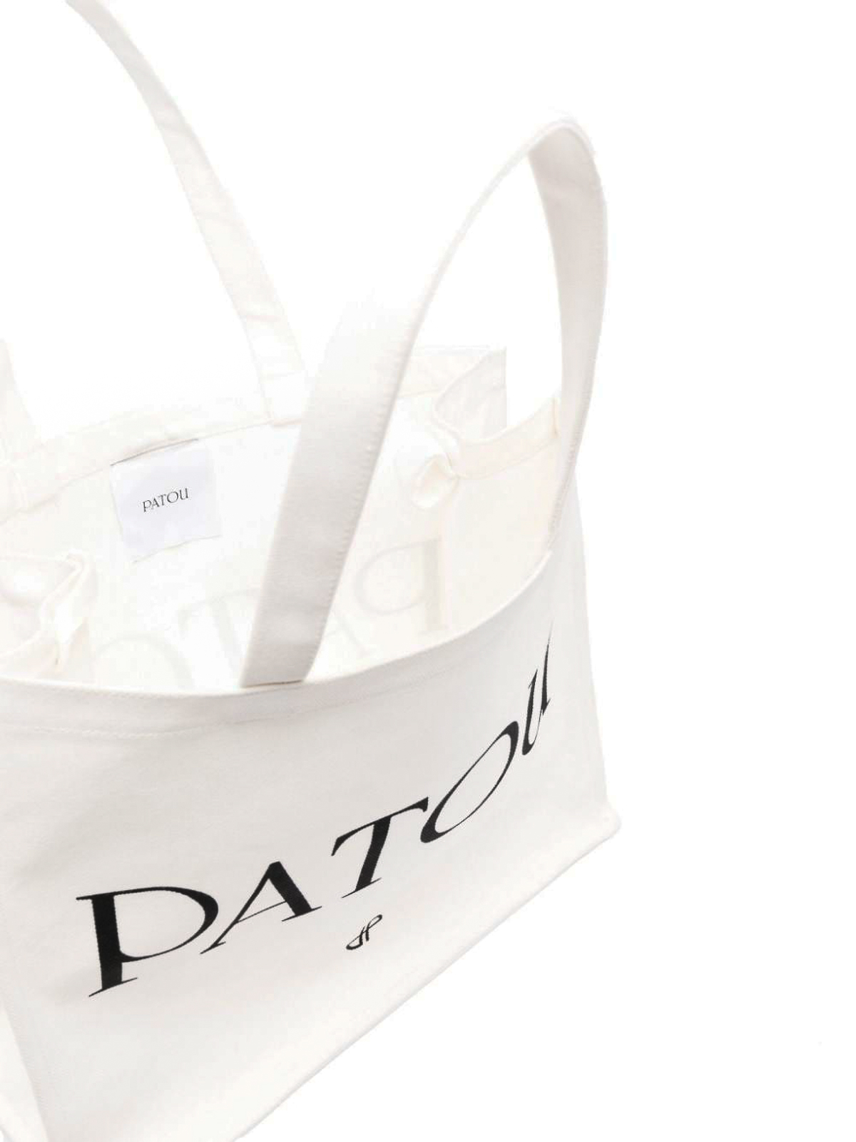 Shop Patou Organic Cotton Bag With Logo In White