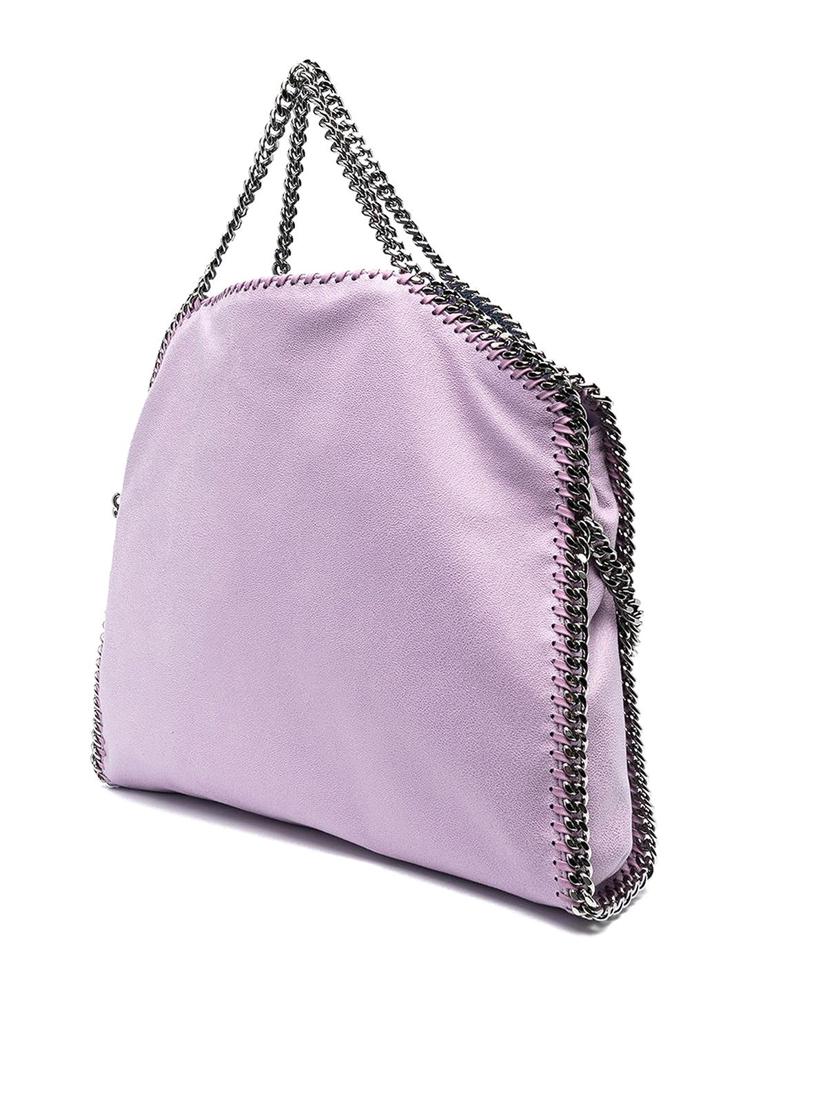 Shop Stella Mccartney Falabella Faux Leather Bag With Chain Trim In Purple