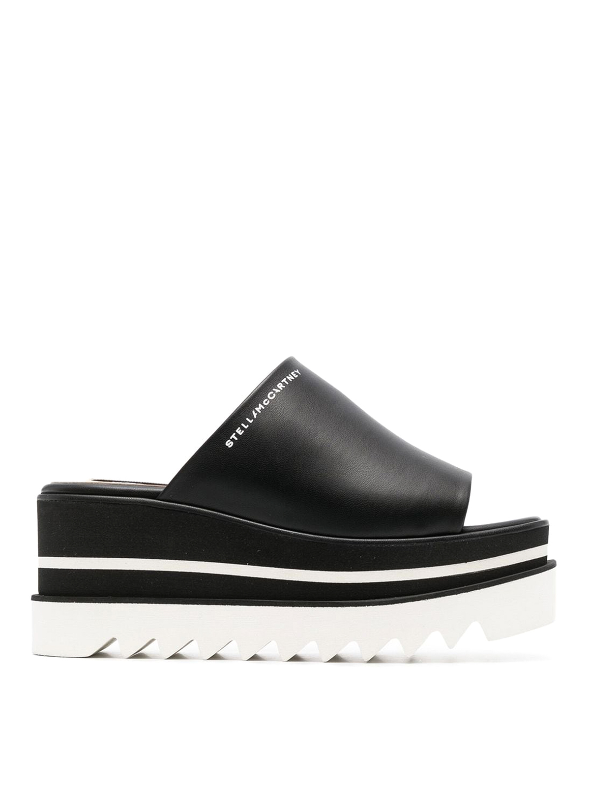 Stella Mccartney Platform-sole Sandals With Logo In Black