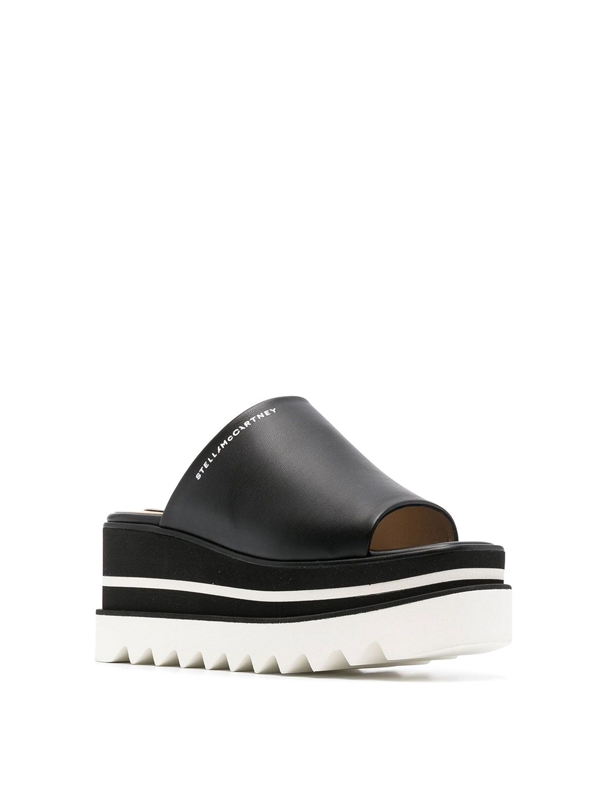 Shop Stella Mccartney Platform-sole Sandals With Logo In Black