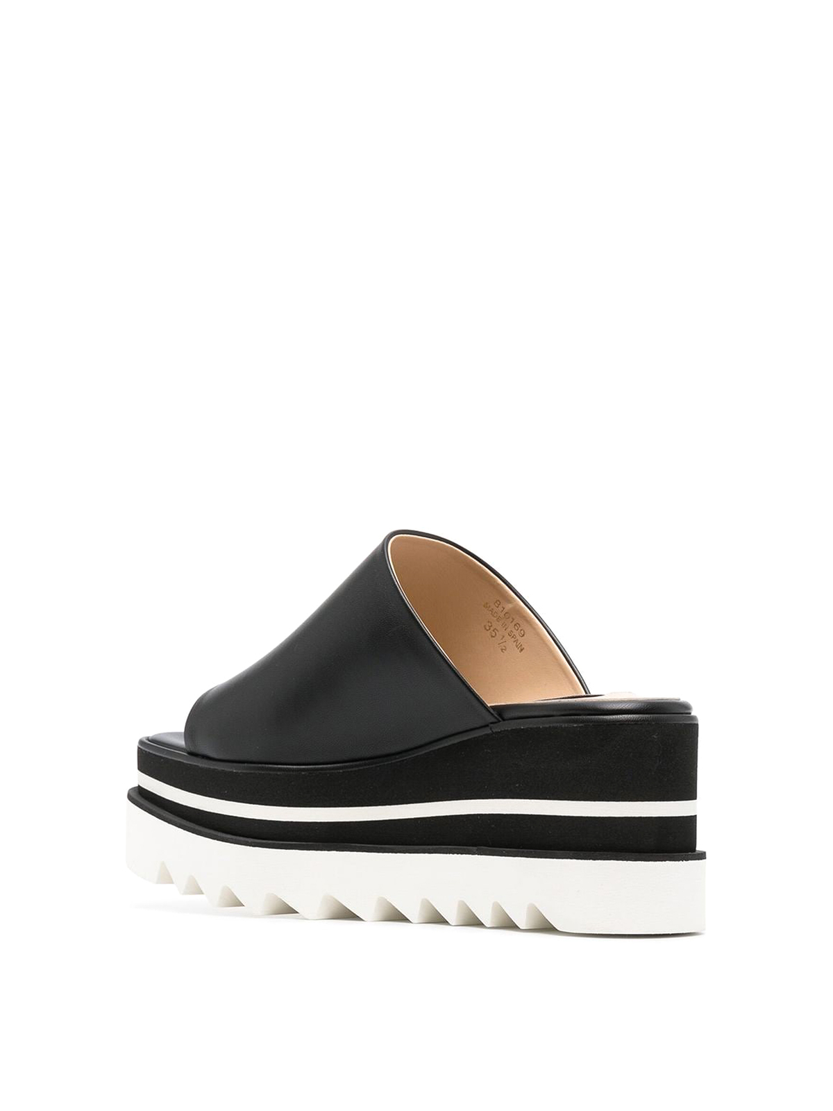 Shop Stella Mccartney Platform-sole Sandals With Logo In Black