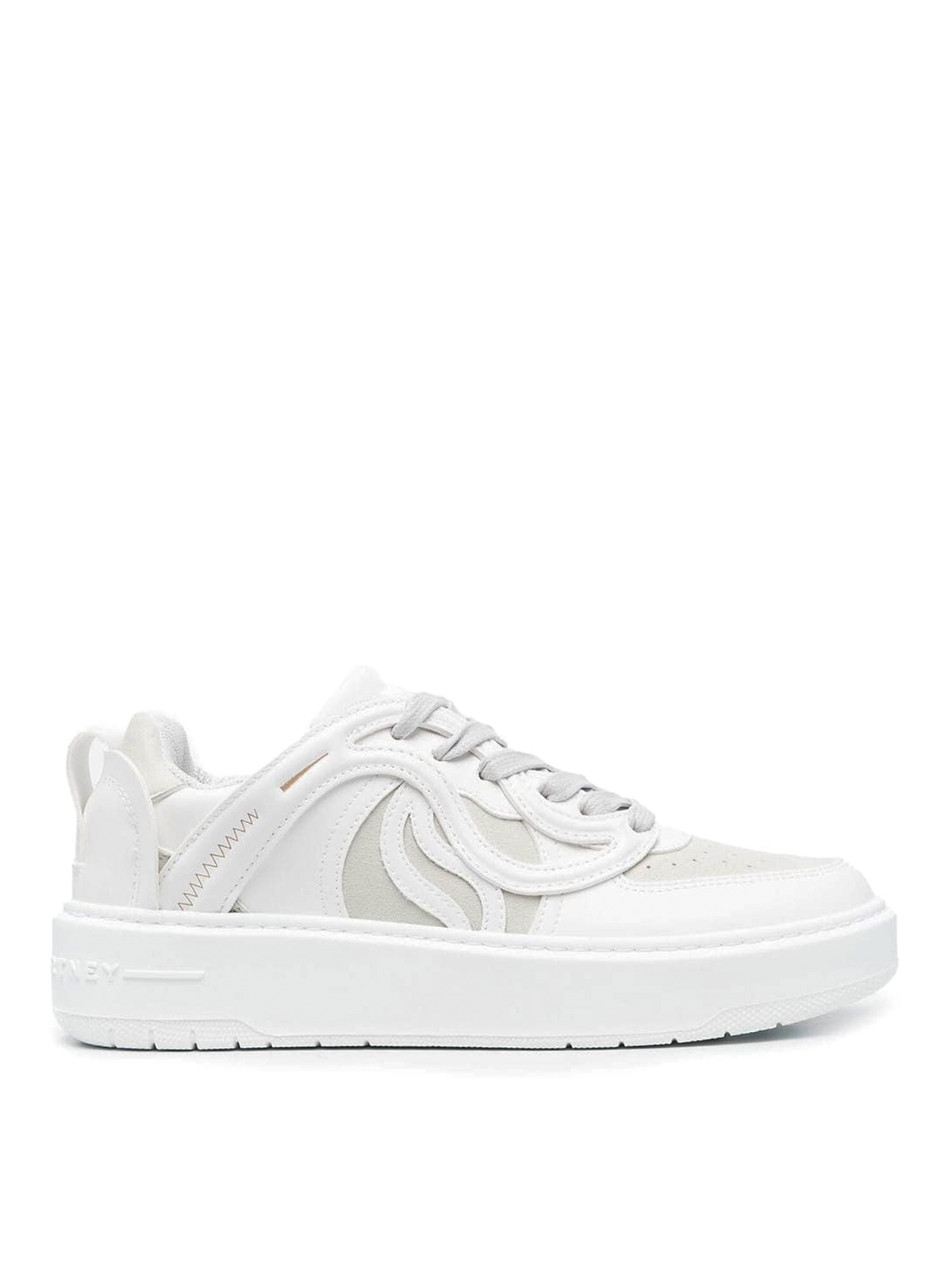 Shop Stella Mccartney Geometric Panels Low-top Sneakers In White