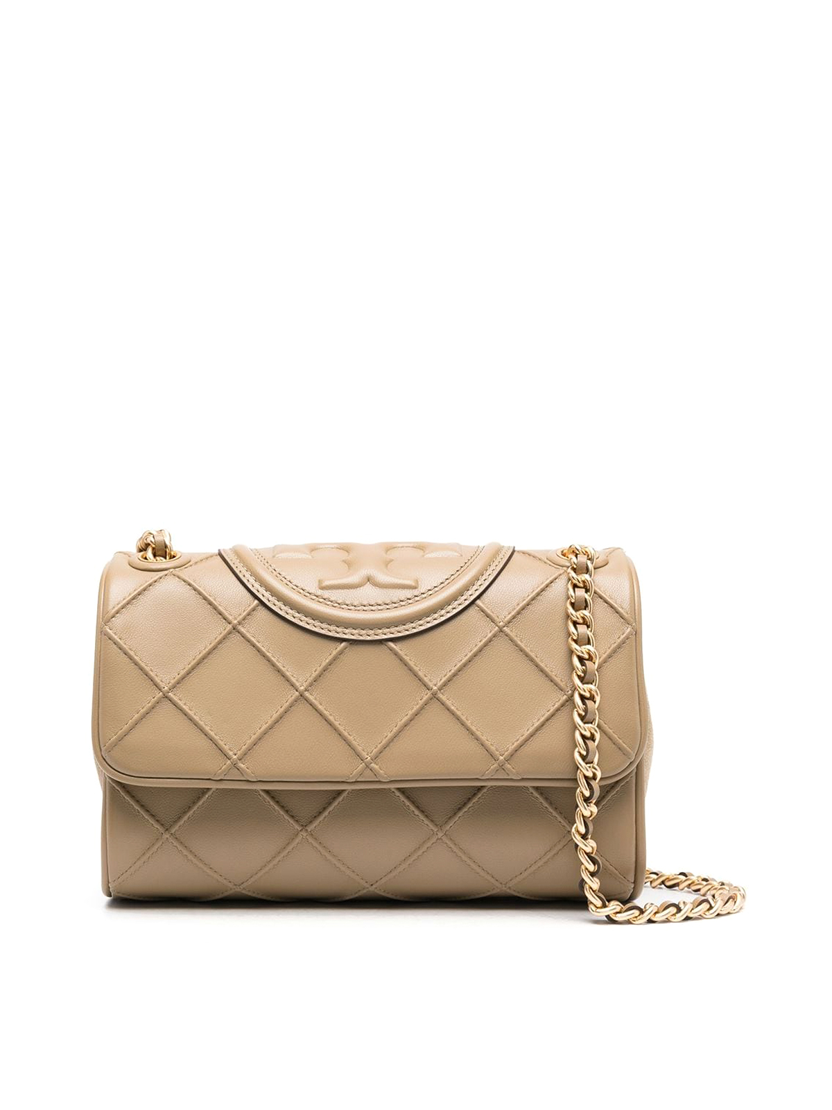 Tory Burch Kira Quilted Leather Shoulder Bag in Brown