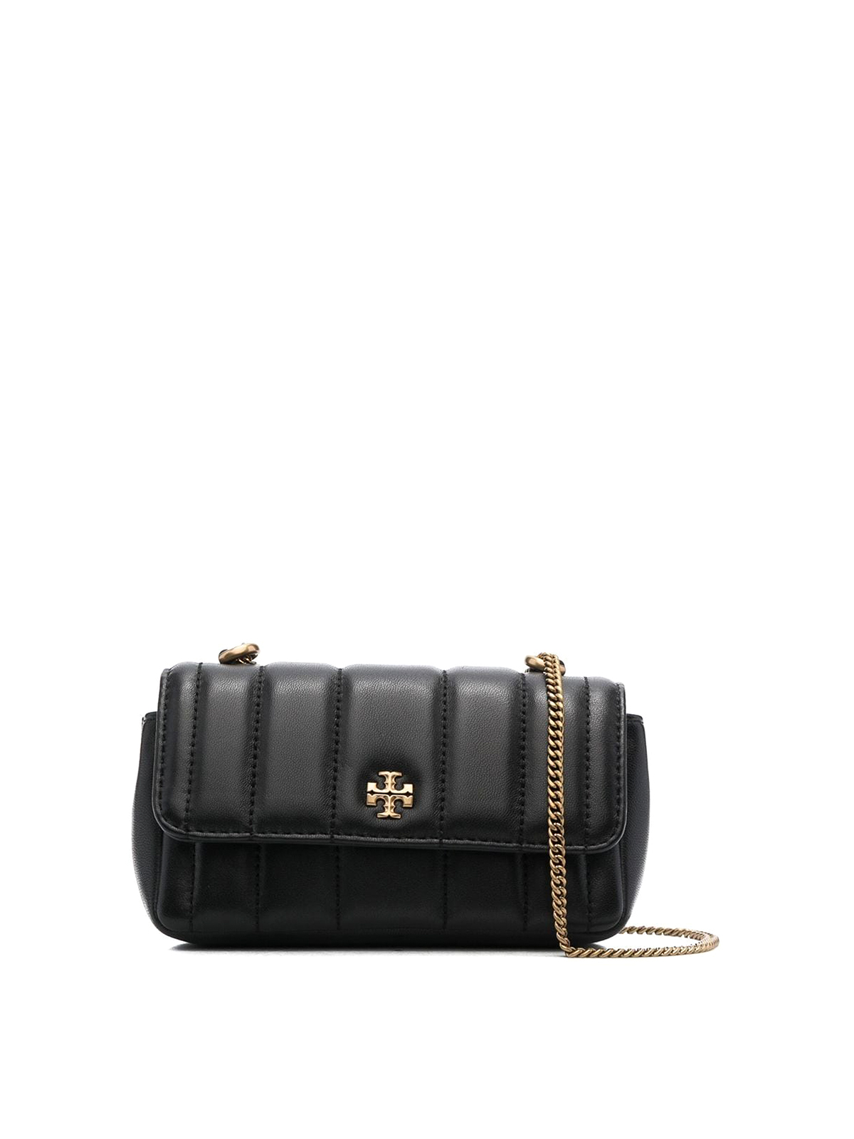 Tory Burch Mini Kira Quilted Bag With  Double T Motif In Negro