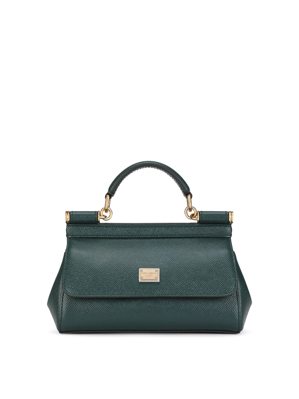 Dolce & Gabbana Sicily Small Dauphine Leather Bag In Green