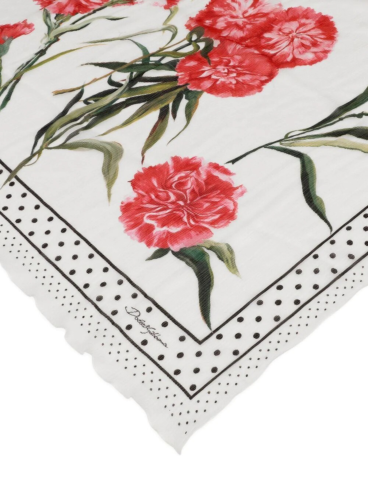Shop Dolce & Gabbana Floral Print Scarf In White