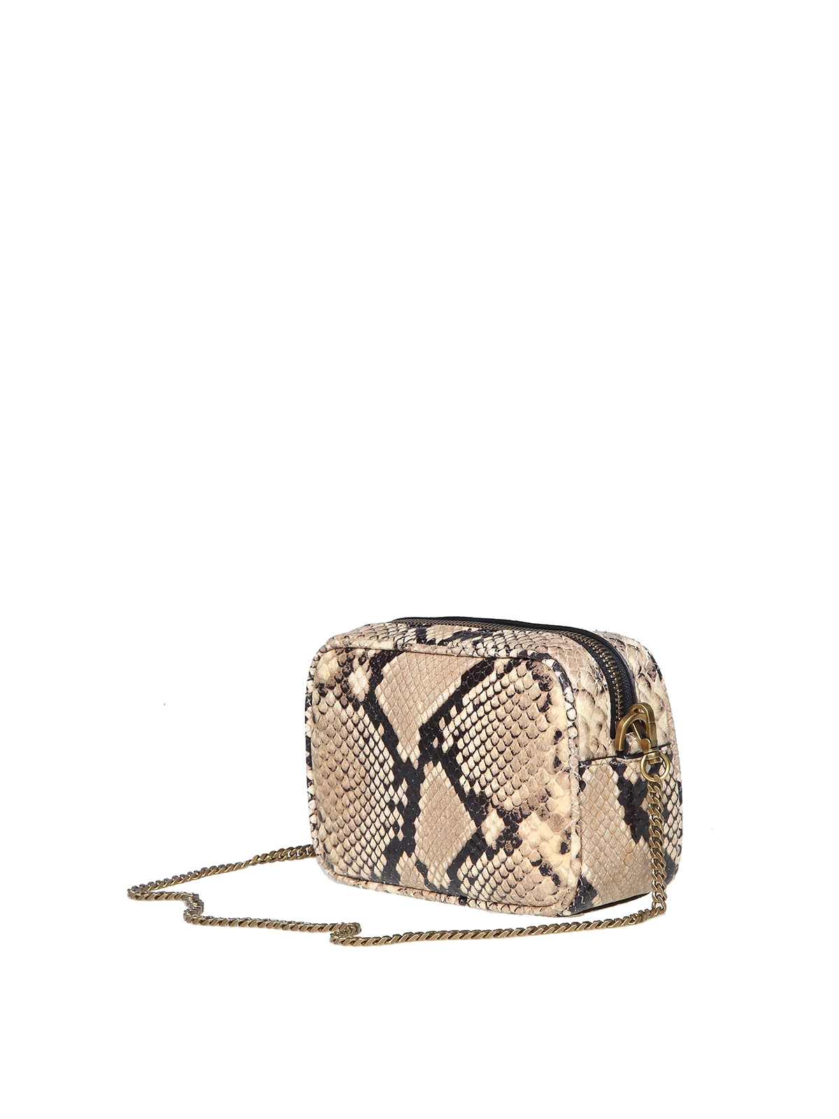 Shop Golden Goose Mini Star Bag In Snake Effect Leather In Camel