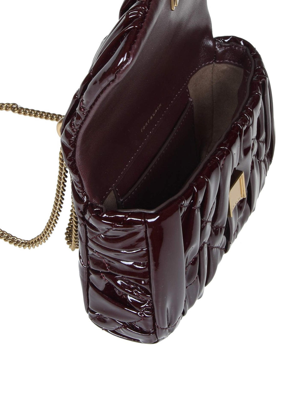 Parker Medium Crinkled Patent Leather Shoulder Bag