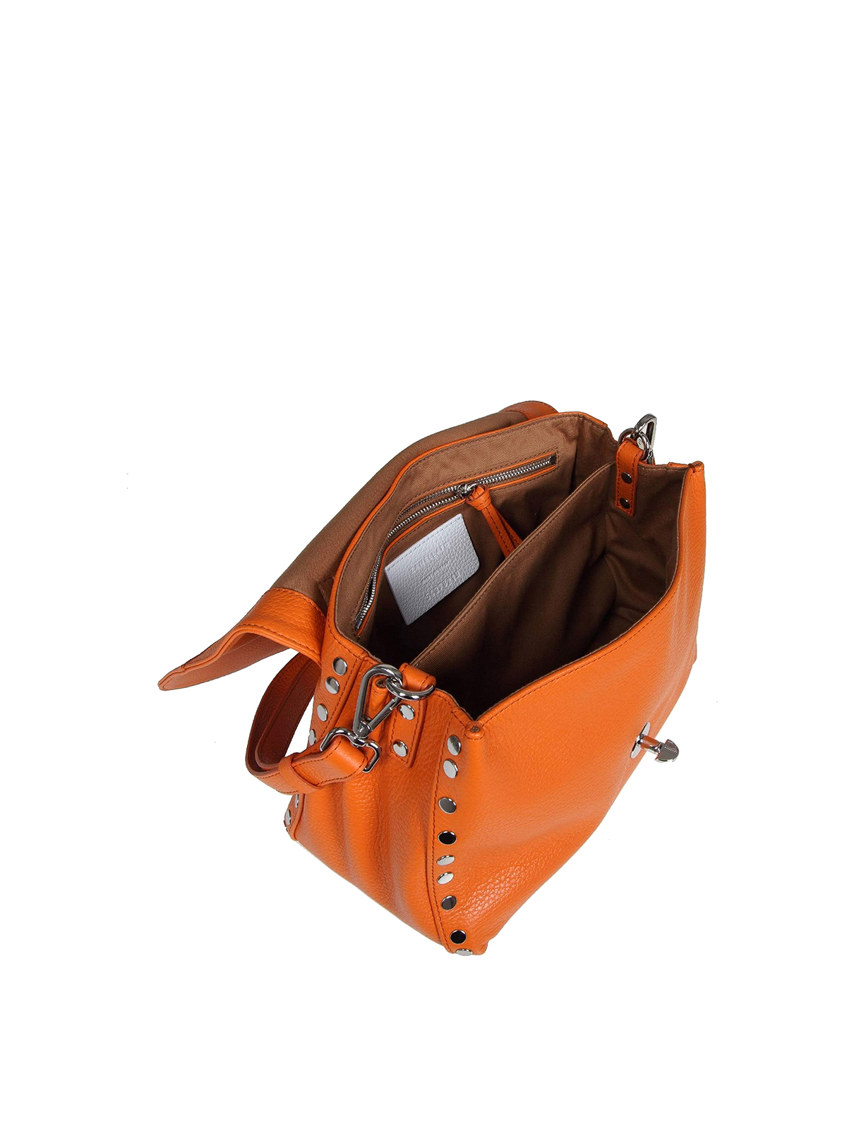 Shop Zanellato Postina Daily Bag In Textured Leather In Orange