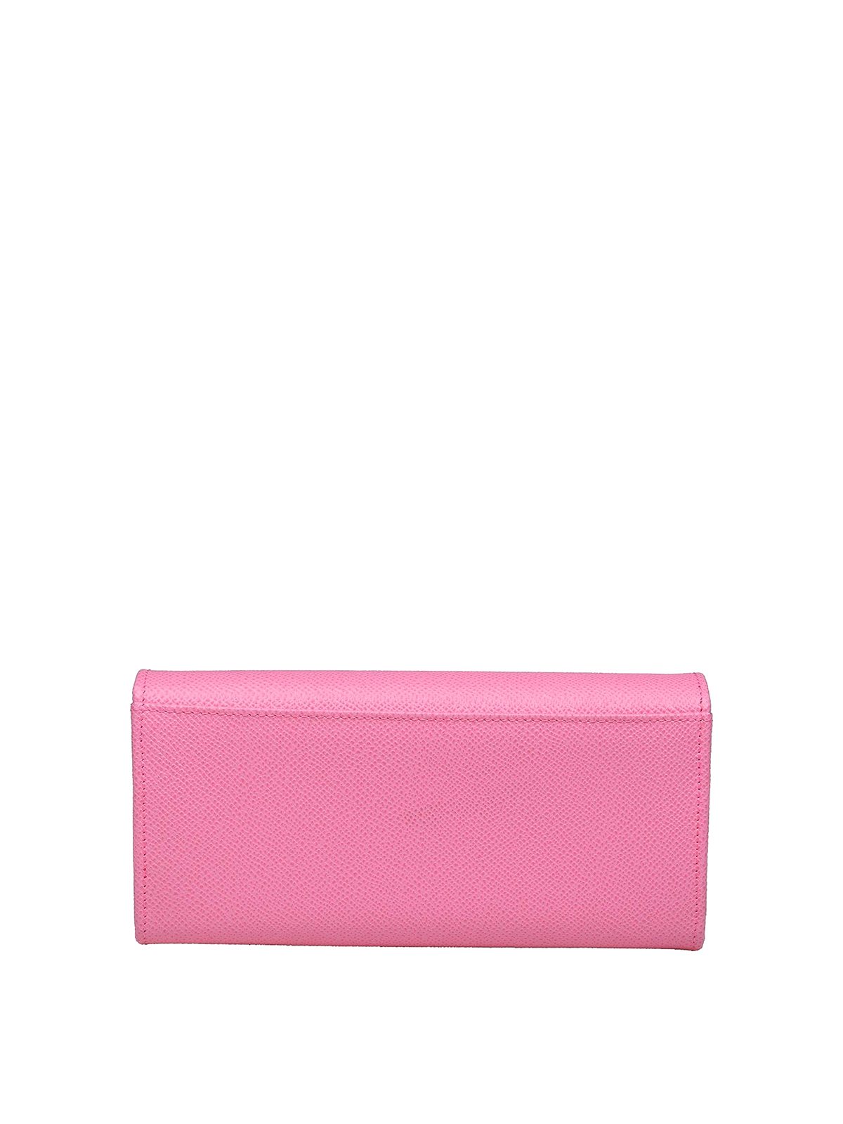 Shop Dolce & Gabbana Leather Wallet With Logoed Plate In Pink