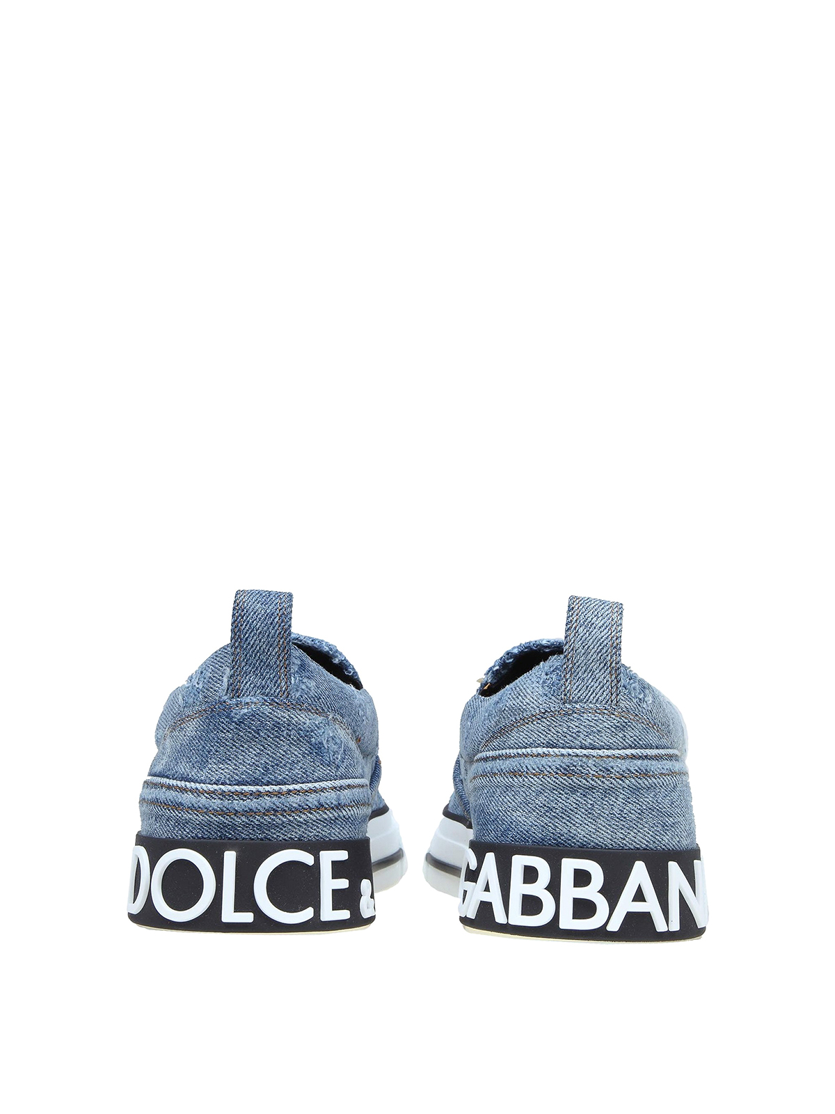 Dolce & Gabbana Denim Slip-On Shoes with Logo Dolce & Gabbana Denim sneakers with side elastic bands  main image 4