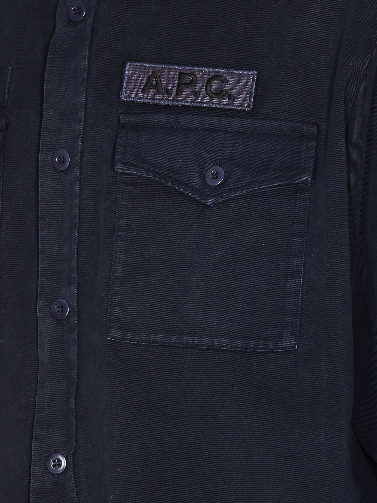 Shop Apc Shirt Style Breast Pockets Jacket In Blue