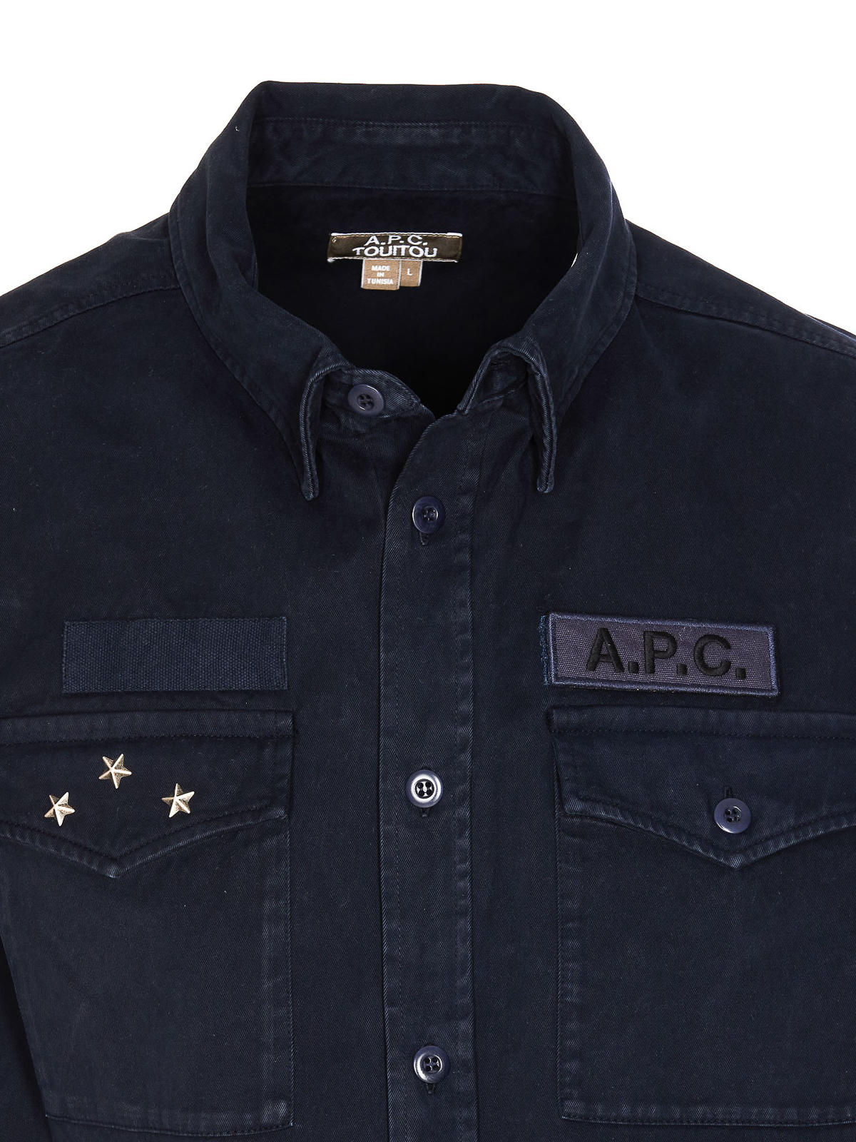 Shop Apc Shirt Style Breast Pockets Jacket In Blue