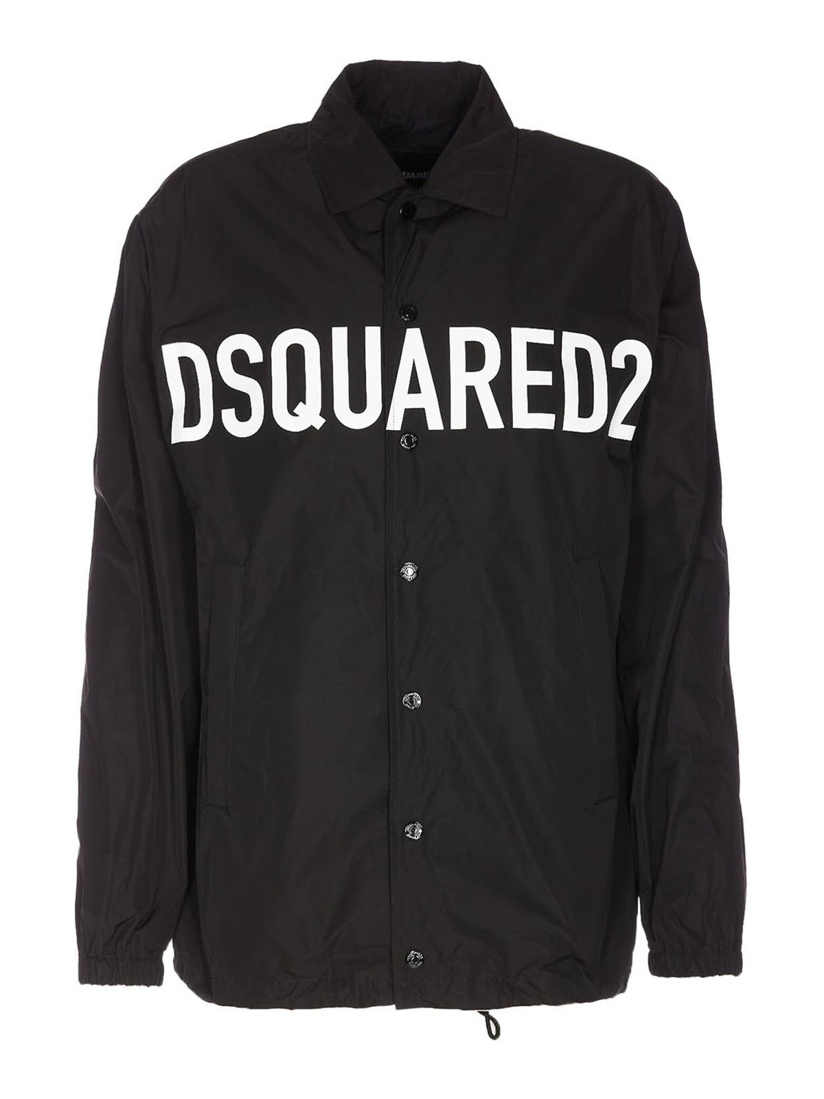 Dsquared2 Logo-print Shirt Jacket In Black