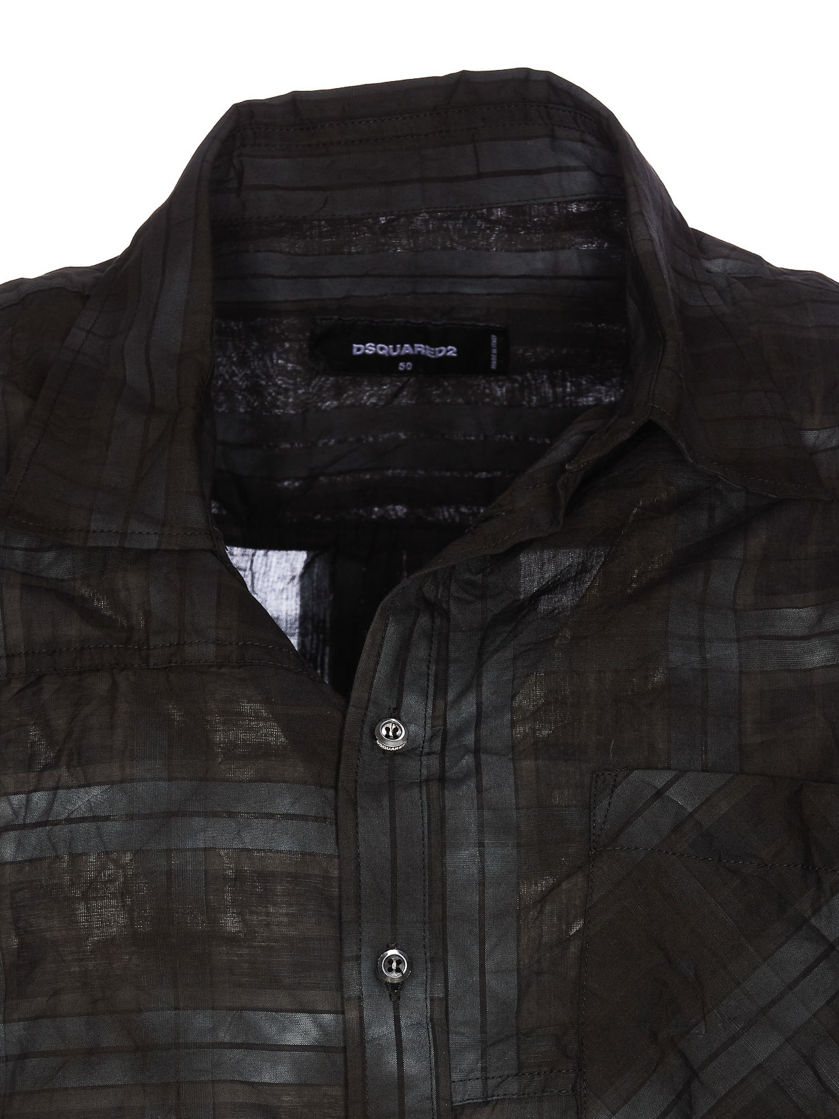 Shop Dsquared2 Blurred Check Motif Shirt In Grey