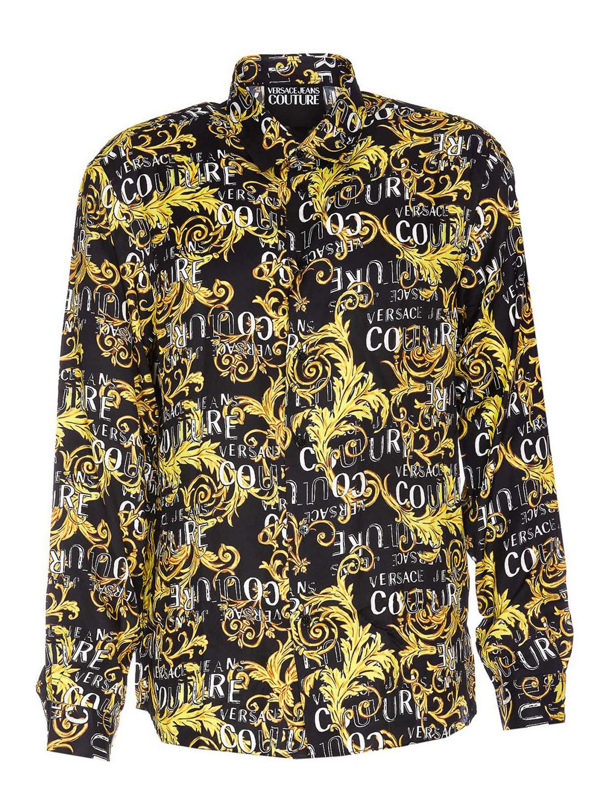 Versace Jeans Couture All Over Logo Shirt In Black