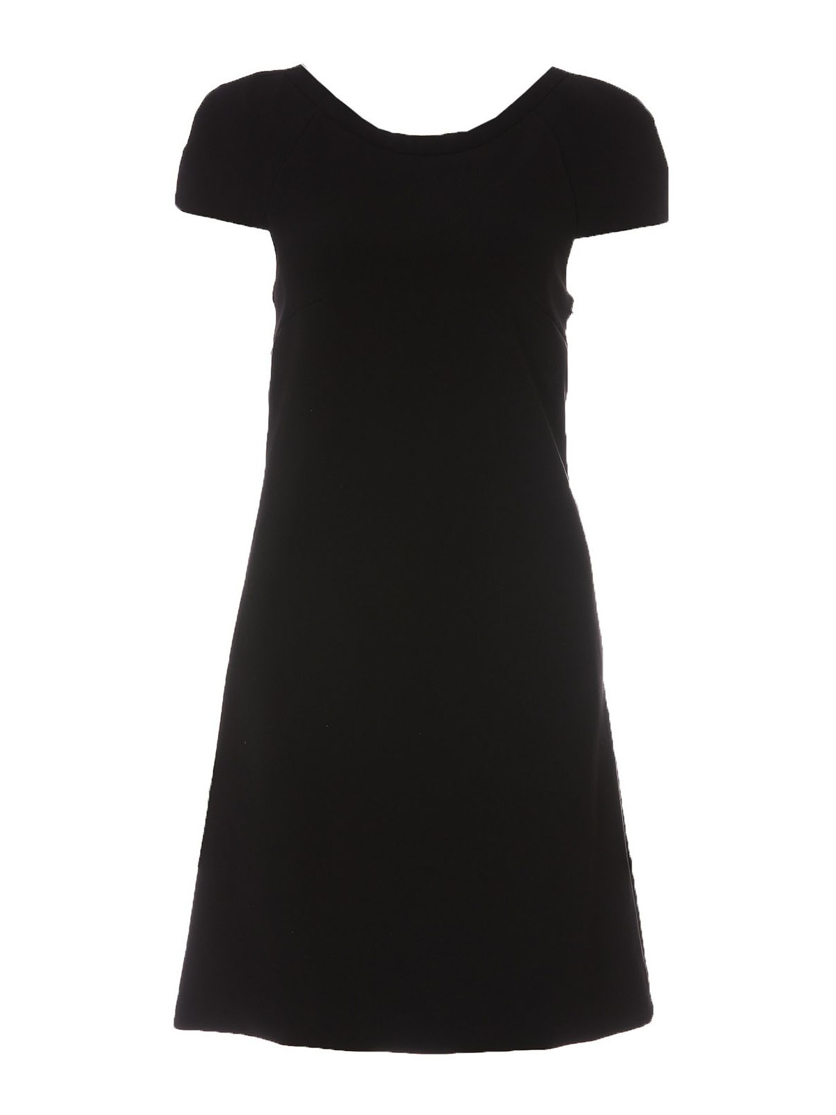 Moschino Smiley Hook Closure Mini Dress In Black