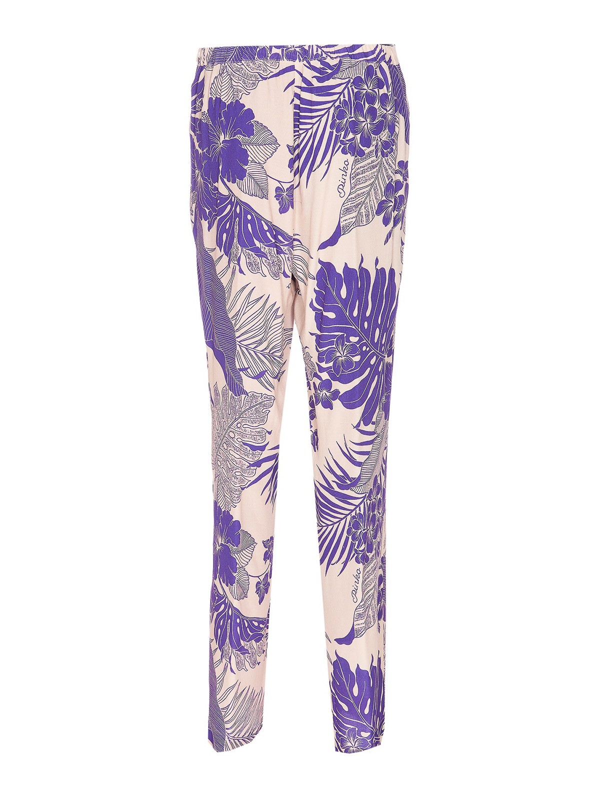 Shop Pinko Pacato Printed Casual Trousers In Purple