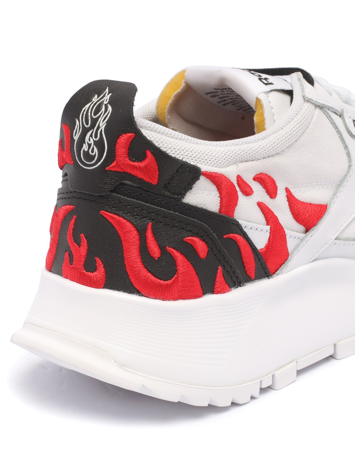 Shop Vision Of Super Flames Detail Lateral Logo Sneakers In White