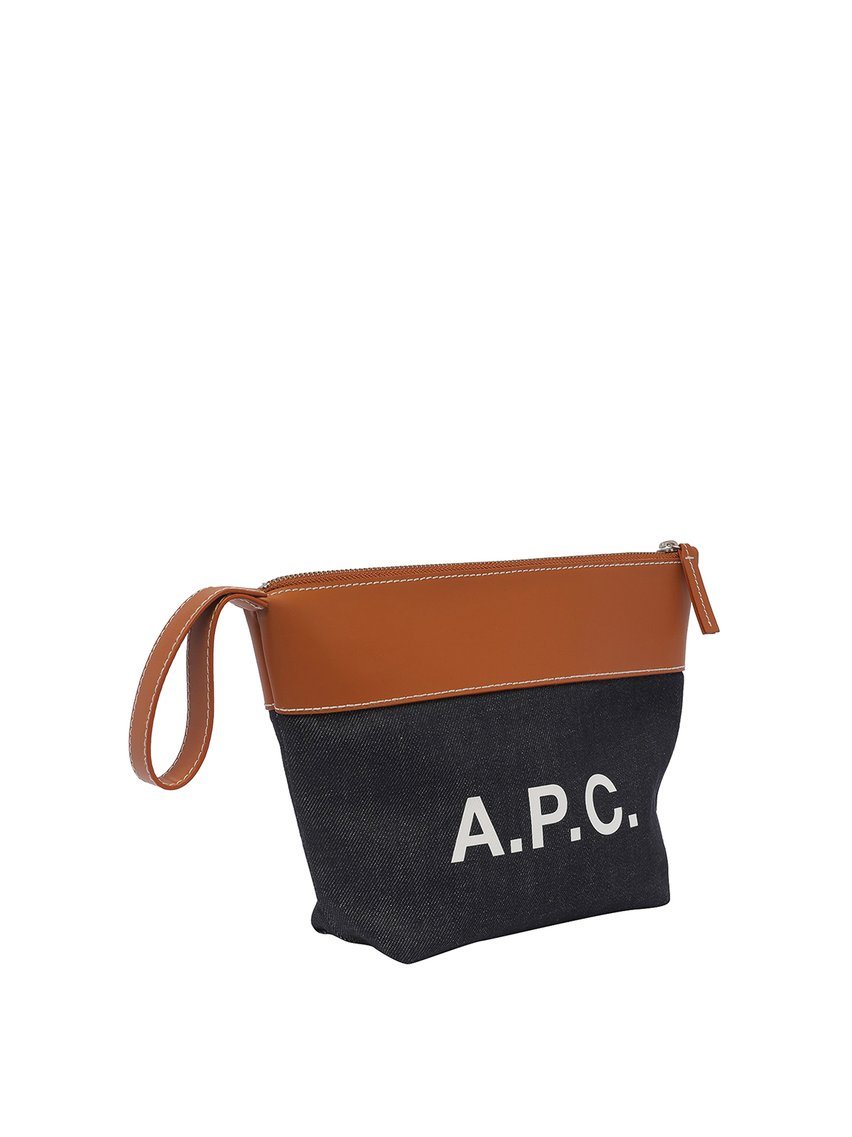 Shop Apc Logo Clutch Bag In Marrón
