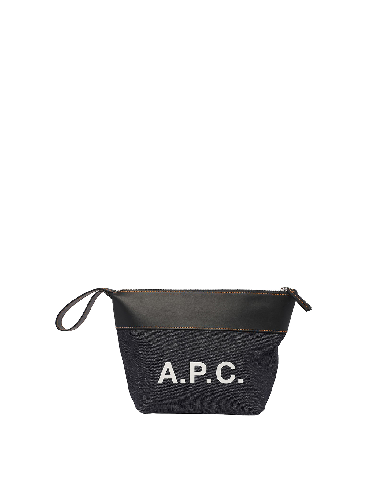 Apc Logo Clutch Bag In Blue