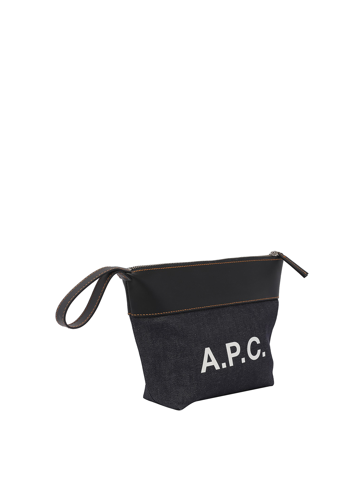 Shop Apc Logo Clutch Bag In Blue