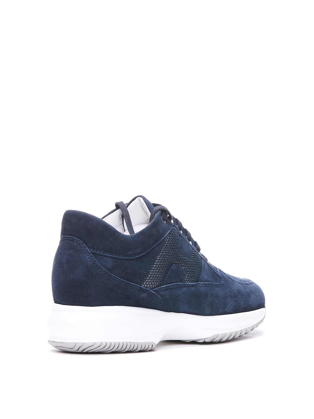 Shop Hogan Interactive Leather Sneakers In Blue