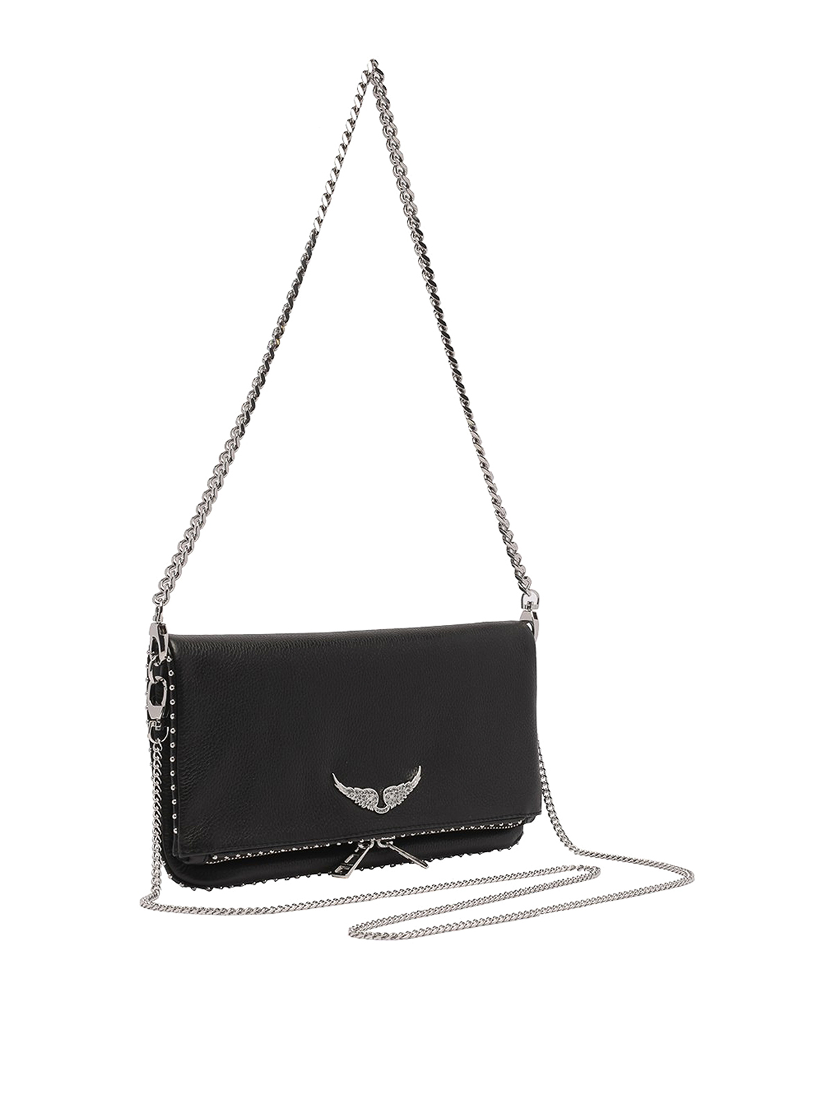 Shop Zadig & Voltaire Rock Clutch Shape Shoulder Bag In Black