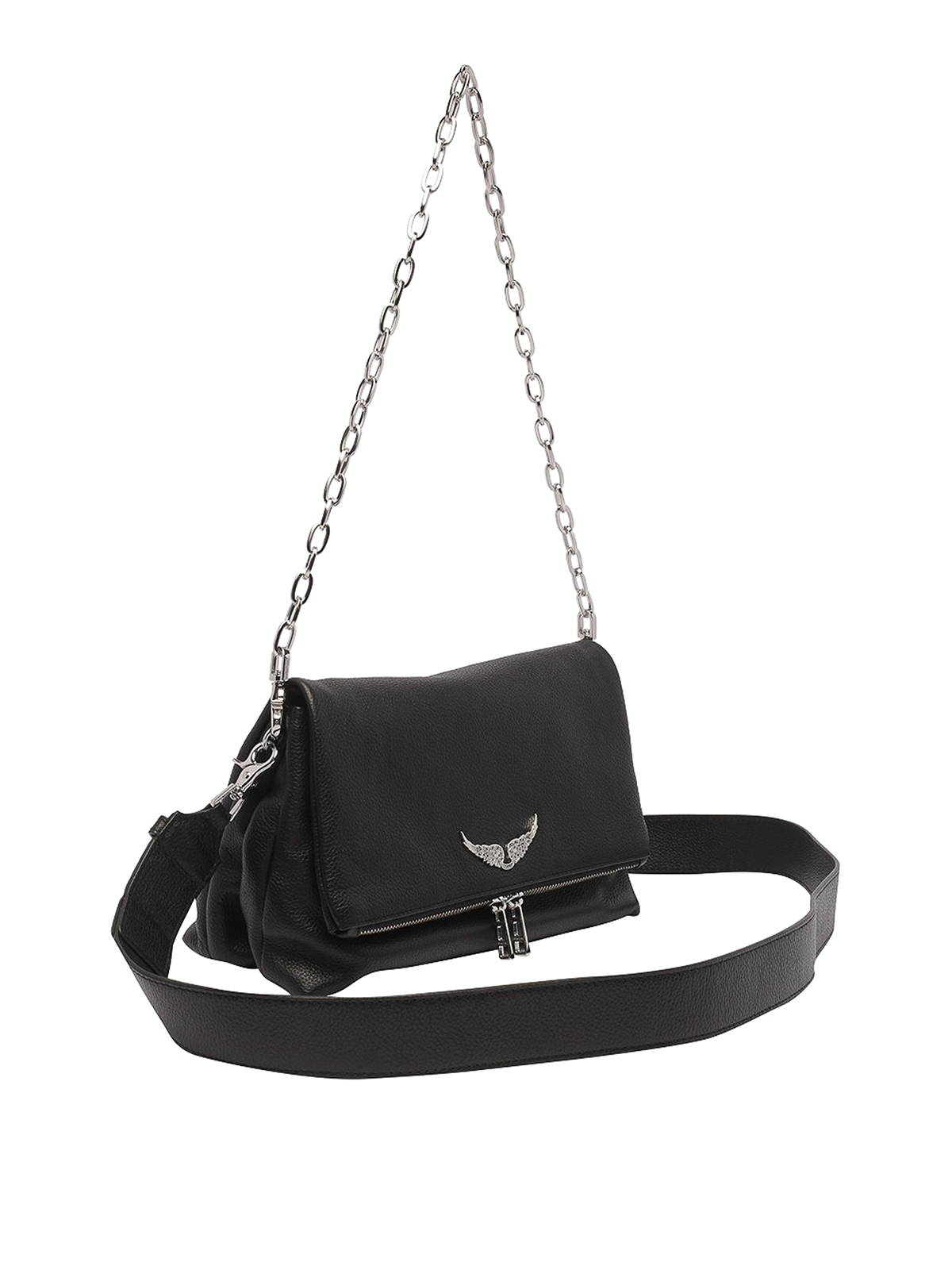 Shop Zadig & Voltaire Rocky Clutch Shape Shoulder Bag In Black