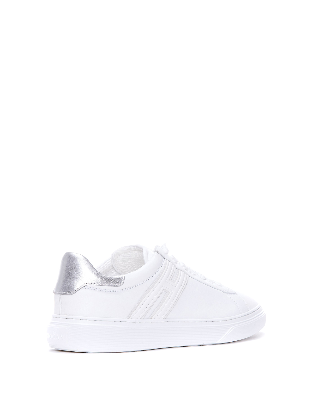Shop Hogan Sneakers H 365 In Leather With Details In Blanco