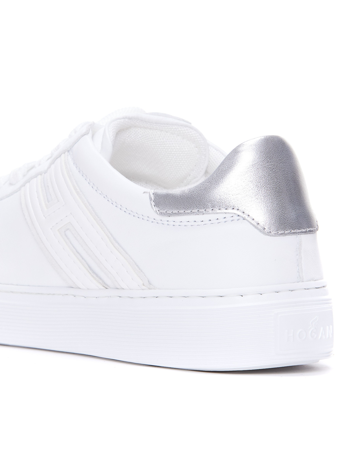 Shop Hogan Sneakers H 365 In Leather With Details In Blanco