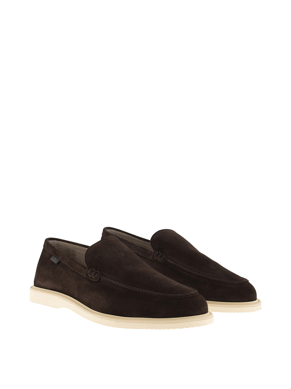 Shop Hogan Suede Lace-ups With Rubber Sole In Brown