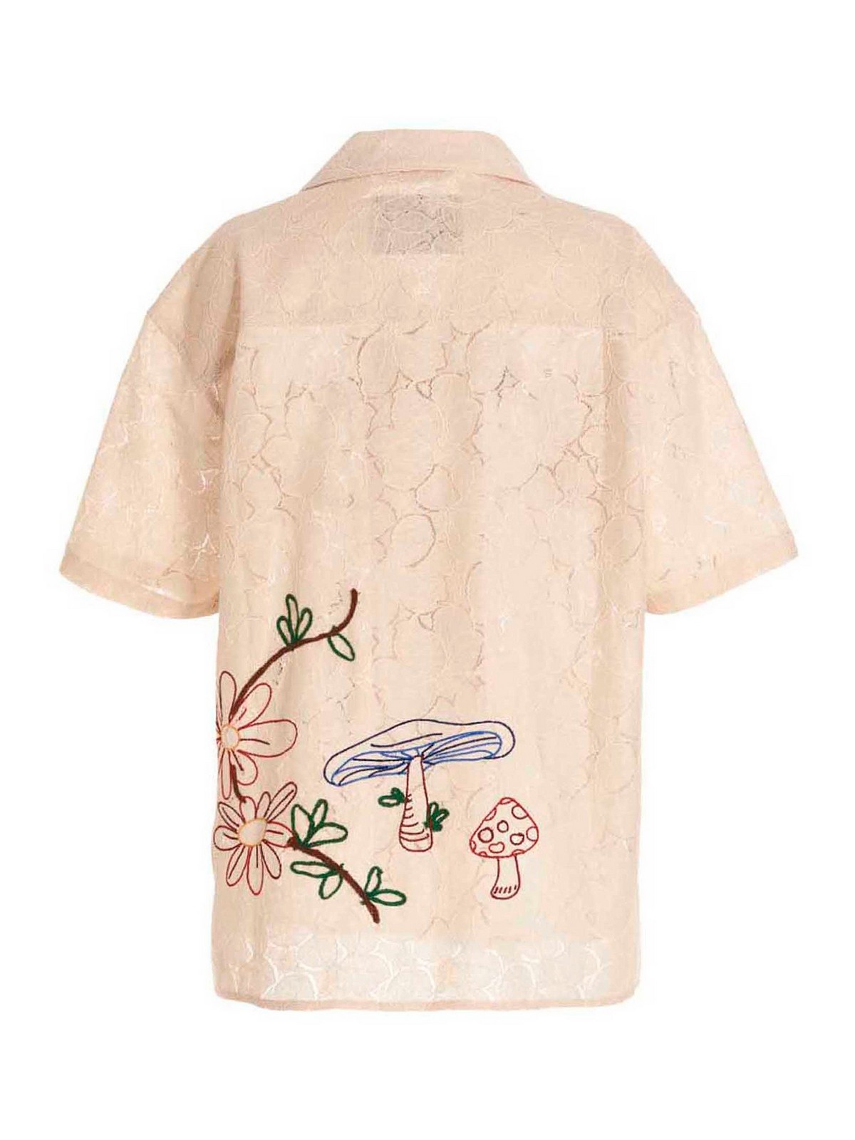 Andersson bell sheer flower short sleeve shirts Mesh Flower 