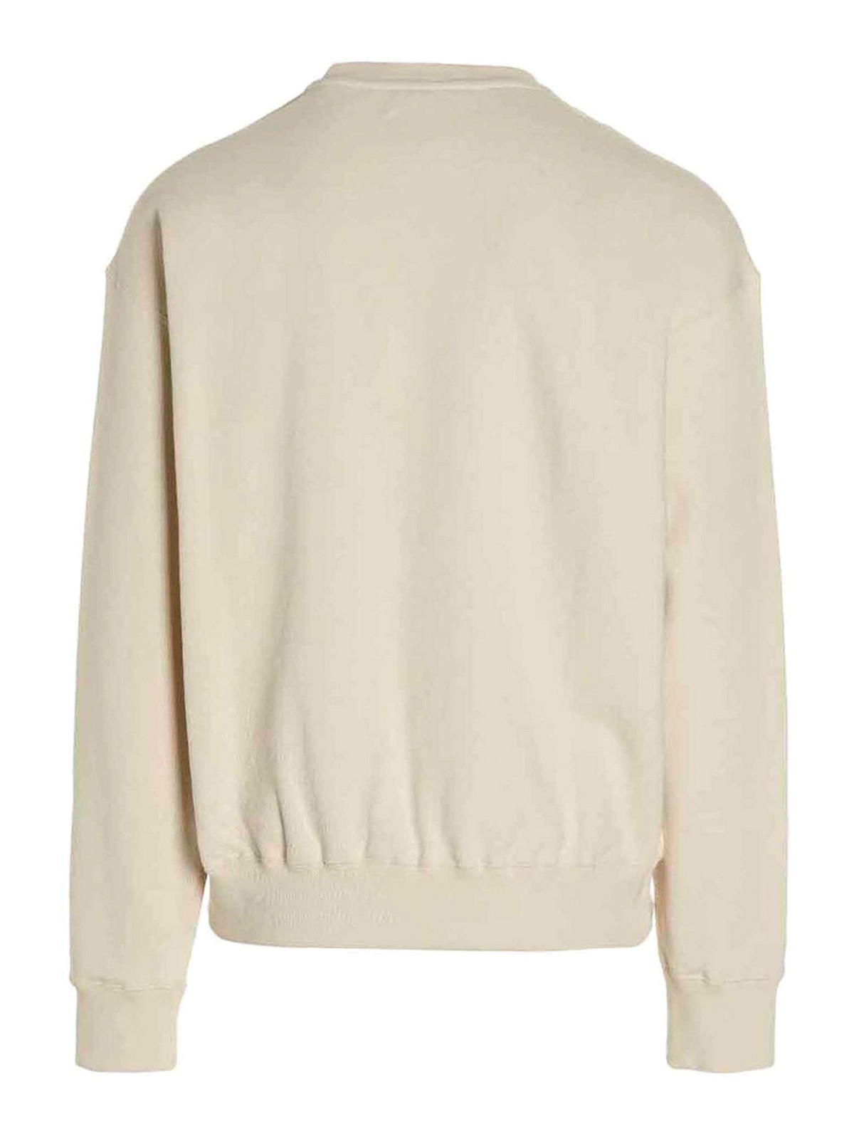 Shop Jil Sander Logo Print Sweatshirt In Cream