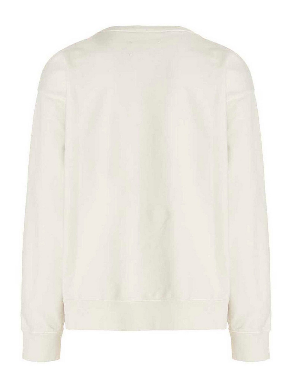 Shop Maison Margiela Logo Embroidery Sweatshirt In Blanco
