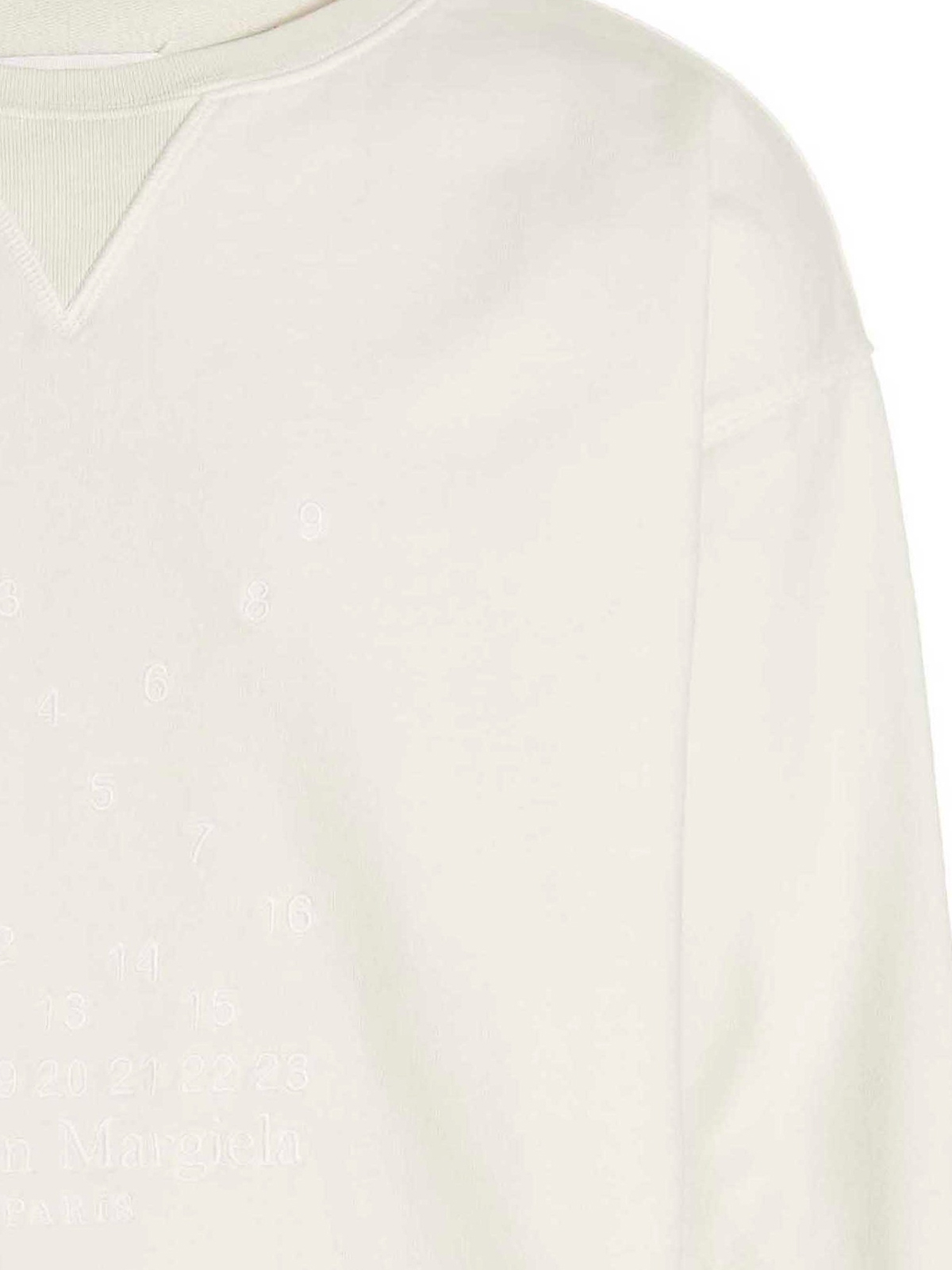 Shop Maison Margiela Logo Embroidery Sweatshirt In Blanco