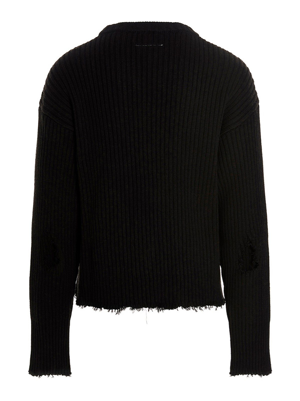 MM6 Maison Margiela Destroyed sweater - Black|S52GP0129S18154900