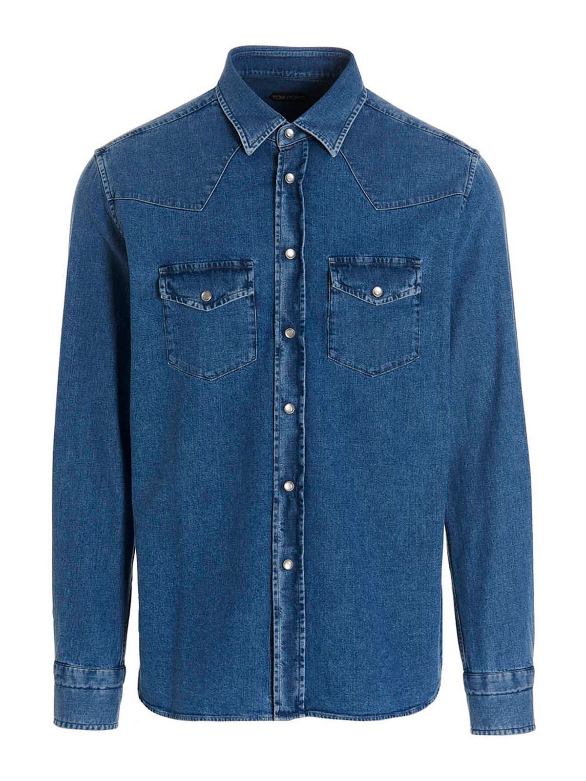 Tom Ford Denim Shirt In Blue