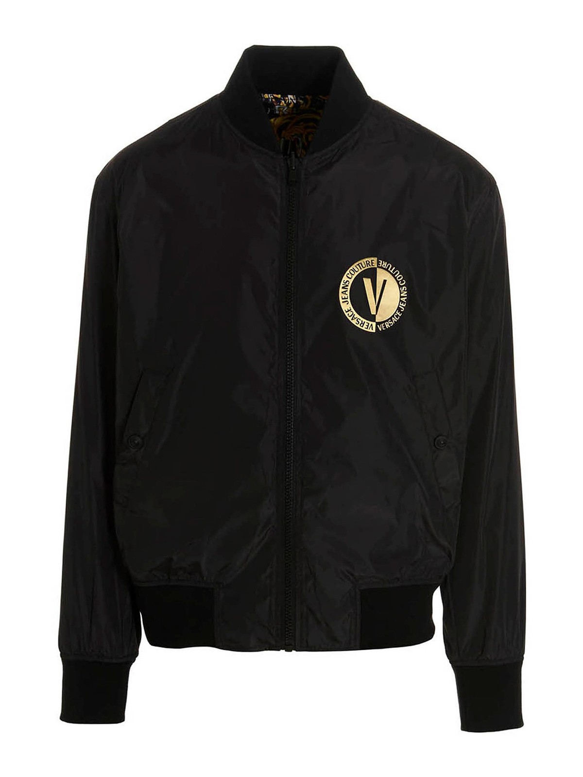 Bombers Versace Jeans Couture - Logo print reversible bomber jacket ...