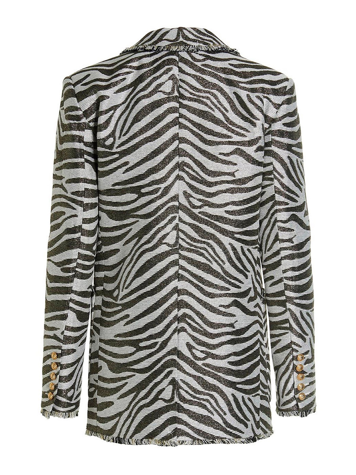 Shop Balmain Zebra Blazer Jacket In Multicolour