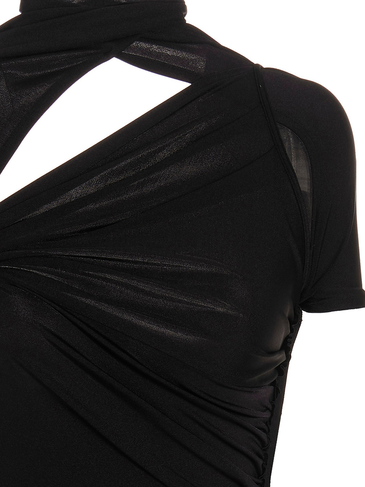 Coperni Asymmetric draped jersey dress - Black|COPJS55545BLACK
