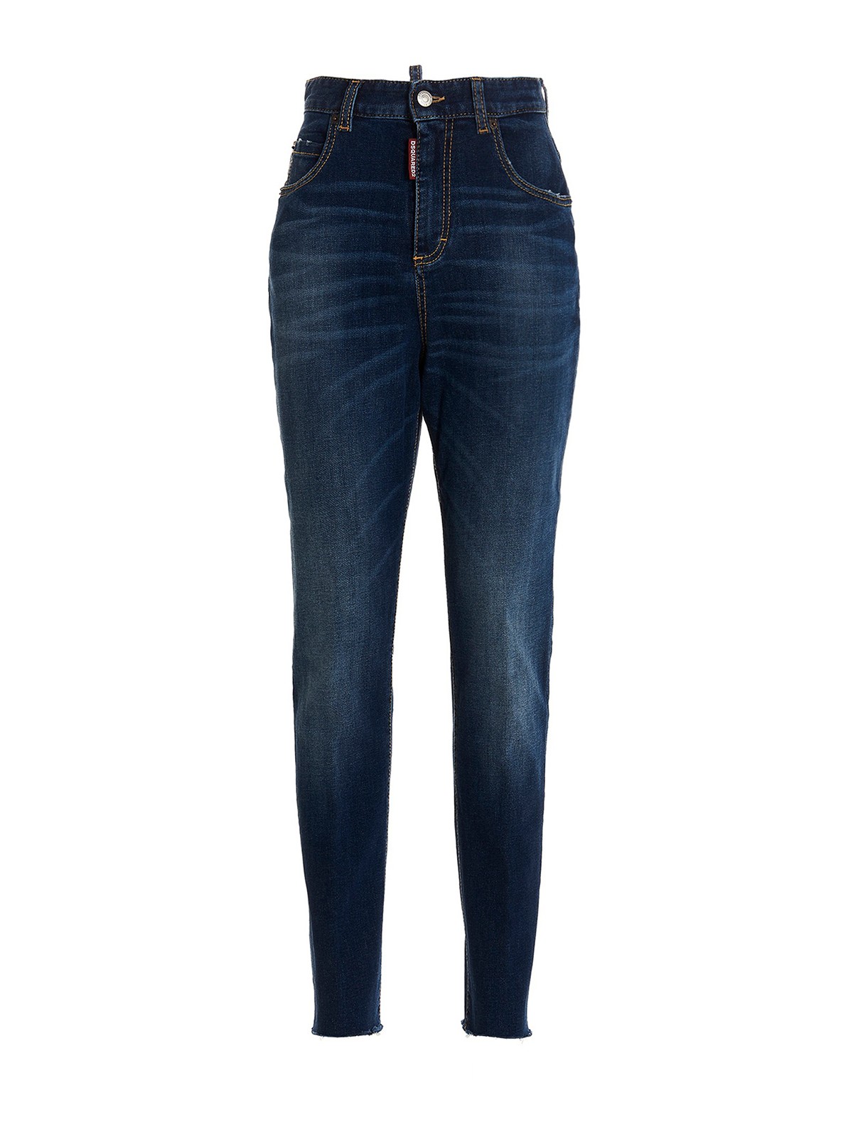 Shop Dsquared2 Jeans High Waist Twiggy In Blue