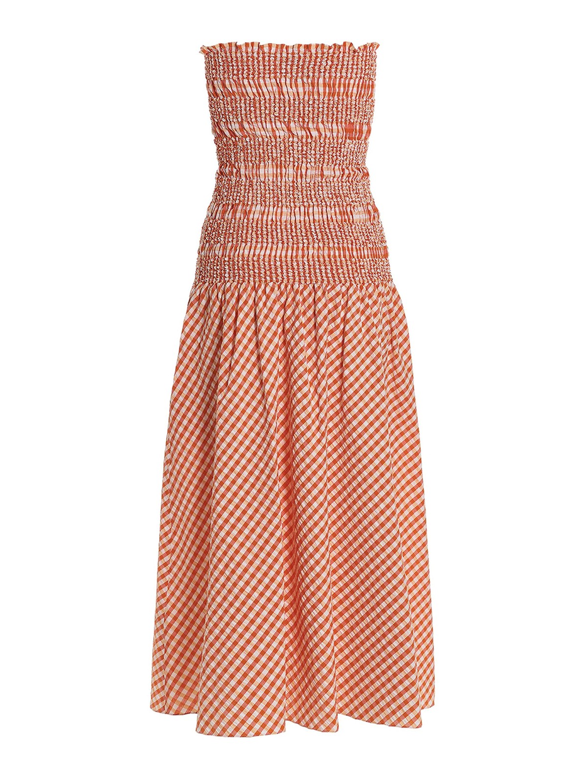 Shop Kenzo Vichy Dress In Orange