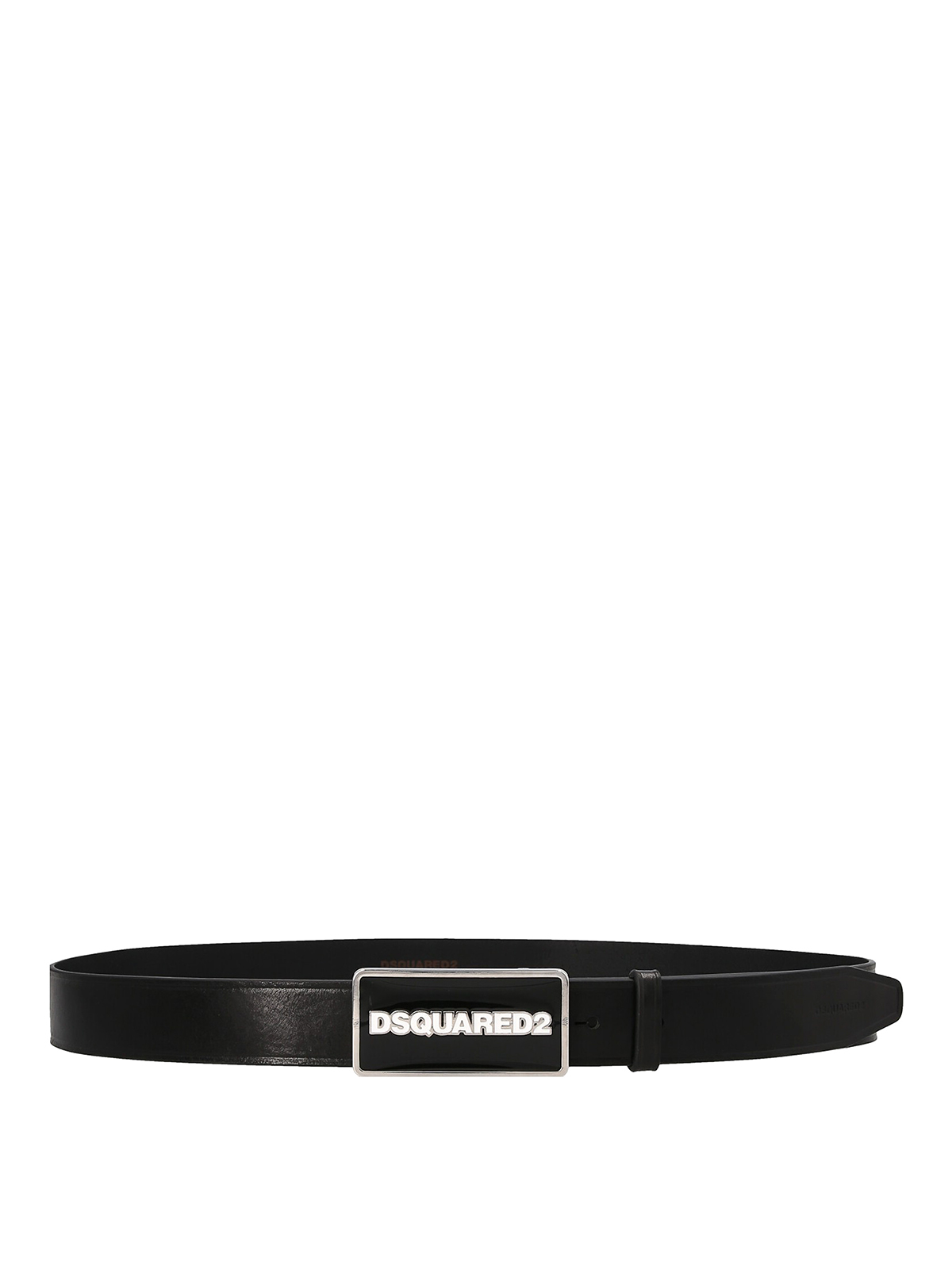 Dsquared2 Logo Plaque Belt In Black