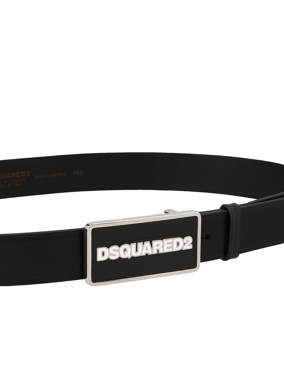 Shop Dsquared2 Logo Plaque Belt In Black