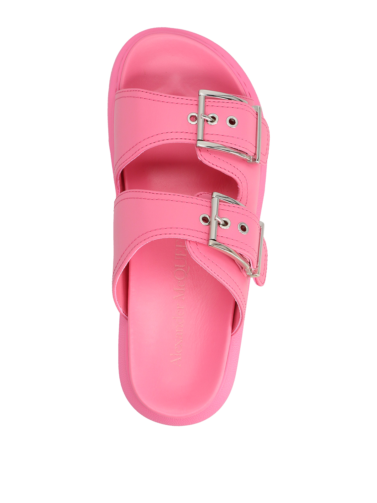 Shop Alexander Mcqueen Matt Vegetan Sandals In Pink