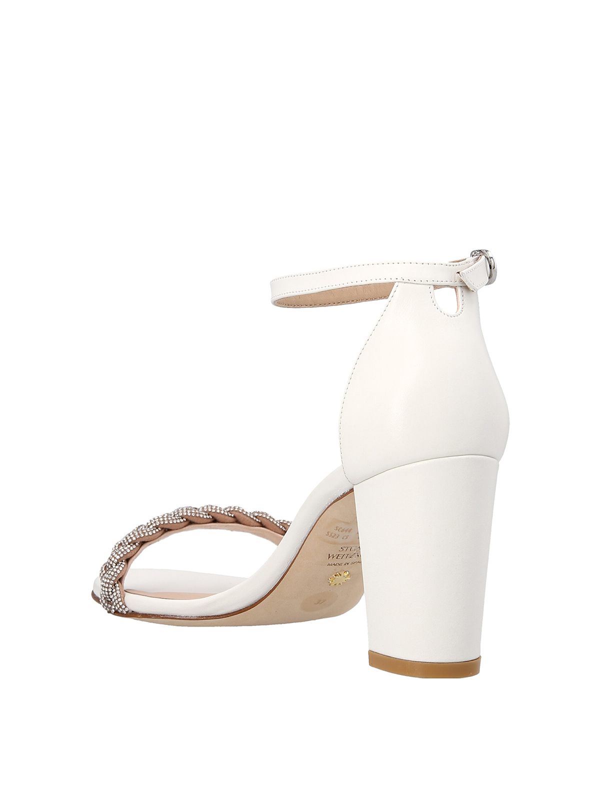 Shop Stuart Weitzman Nearlynude Sandals In White