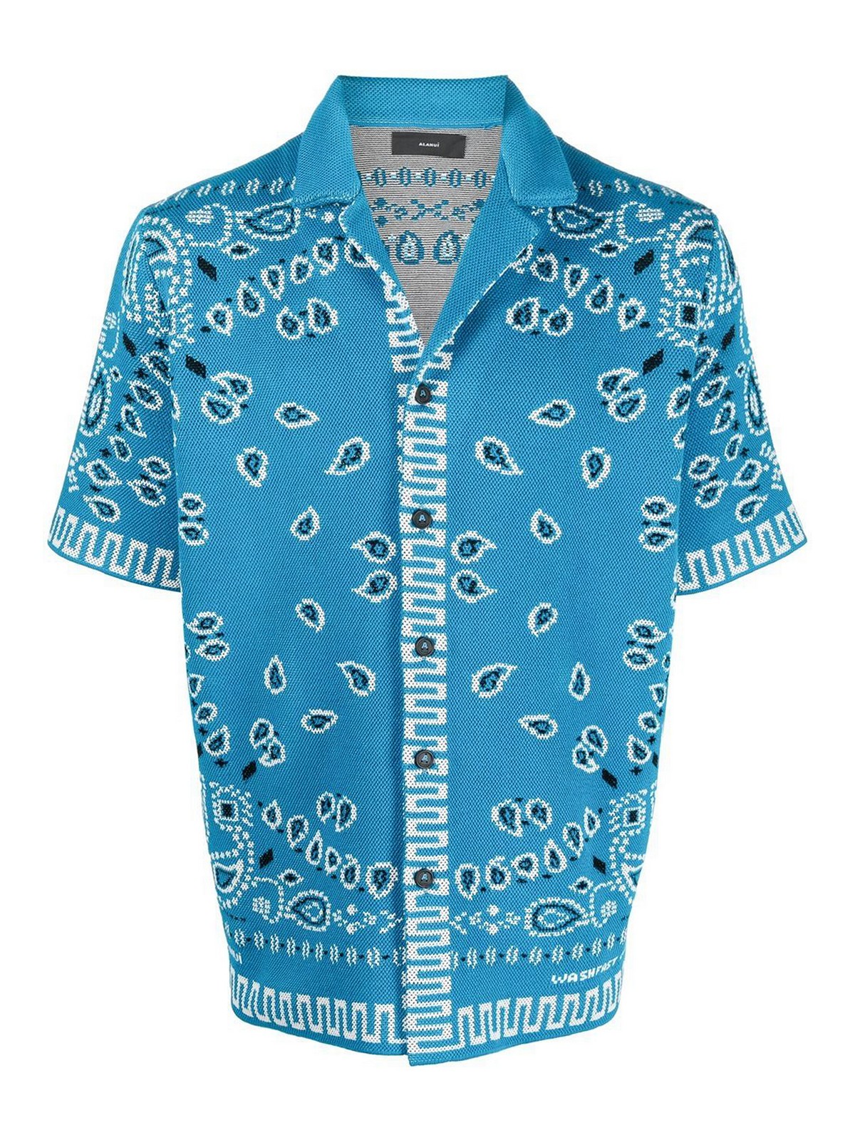 Shop Alanui Bandana Piqu Cotton Shirt In Light Blue