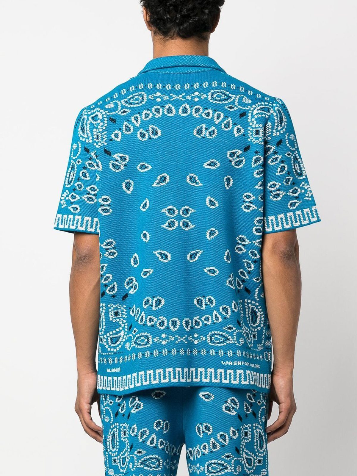Shop Alanui Bandana Piqu Cotton Shirt In Light Blue