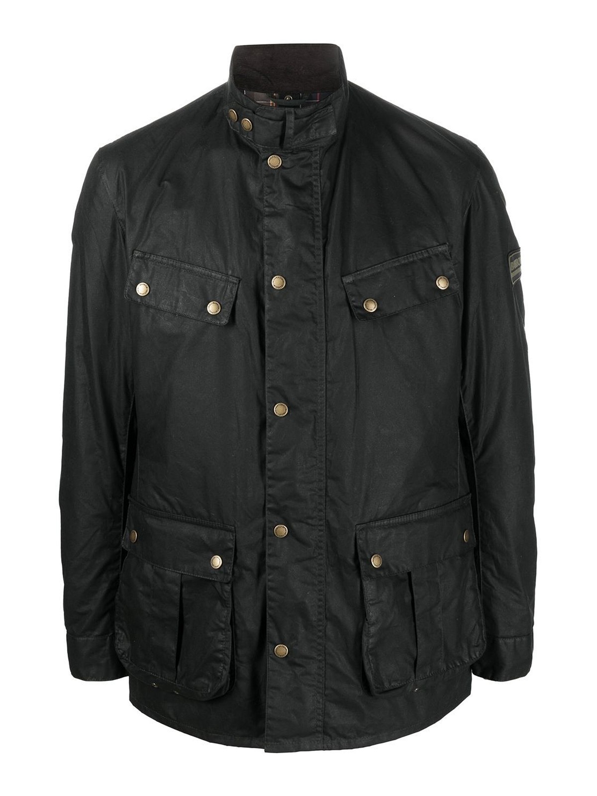 Barbour Button-up Jacket With Stand-up Collar In Green